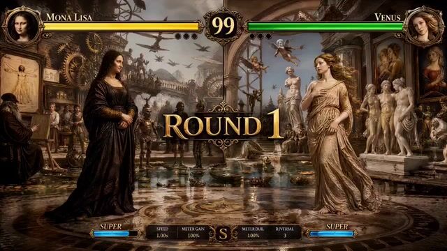 Seedance 2.5 AI video generator example: classical artwork animated into action